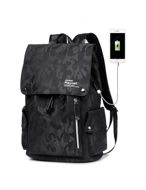 Men's Camouflage Backpack USB Charging Casual Korean Backpack