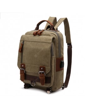 Men's USB Charging Anti-theft Multifunctional Canvas Backpack