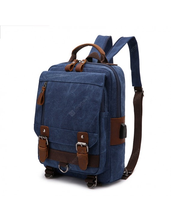 Men's USB Charging Anti-theft Multifunctional Canvas Backpack