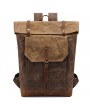 Oil Wax Canvas Retro Shoulder Bag Men Students Travel Backpack Computer Bag Waterproof