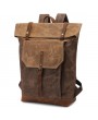 Oil Wax Canvas Retro Shoulder Bag Men Students Travel Backpack Computer Bag Waterproof