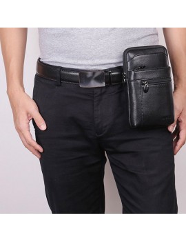 Genuine Leather Business Casual Multi-functional 7 Inch Phone Bag Waist Bag Crossbody Bag For Men