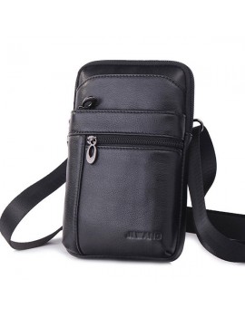 Genuine Leather Business Casual Multi-functional 7 Inch Phone Bag Waist Bag Crossbody Bag For Men