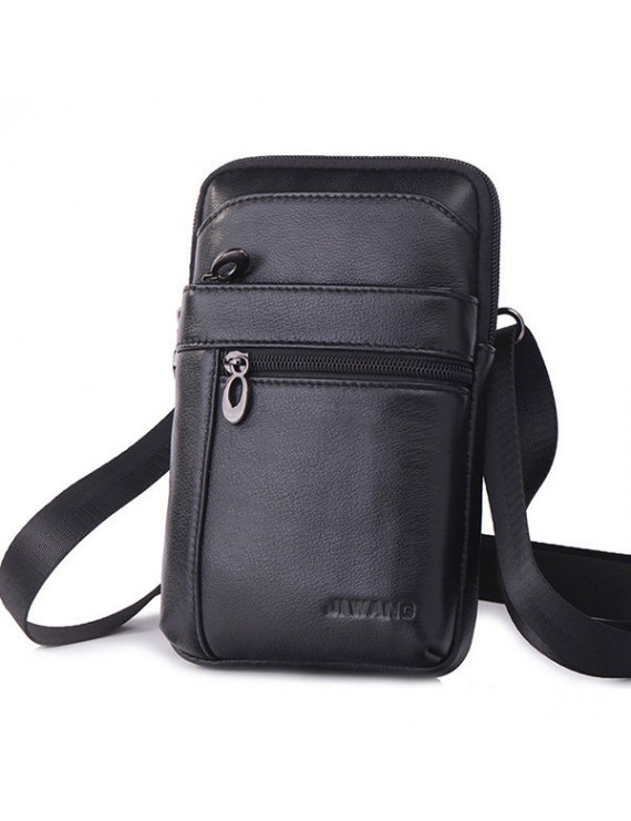 Genuine Leather Business Casual Multi-functional 7 Inch Phone Bag Waist Bag Crossbody Bag For Men