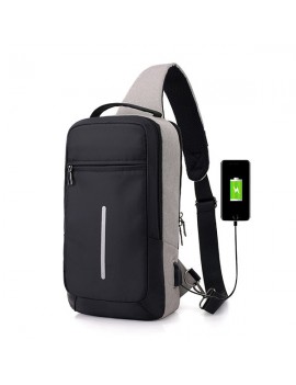 Large Capacity Multi-functional USB Charging Port Business Sling Bag Chest Bag Crossbody Bag