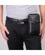 Men Genuine Leather Business Casual Multi-functional 7 Inch Phone Bag Waist Bag Crossbody Bag