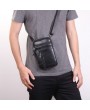 Multi-functional Genuine Leather 7 Inch Phone Bag Waist Bag Crossbody Bag For Men