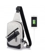 Oxford Casual Sport USB Charging Port Sling Bag Chest Bag Crossbody Bag For Men