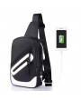 Oxford Casual Sport USB Charging Port Sling Bag Chest Bag Crossbody Bag For Men