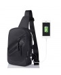 Oxford Casual Sport USB Charging Port Sling Bag Chest Bag Crossbody Bag For Men