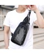 PU Leather Outdoor Casual Sling Bag Chest Bag Crossbody Bag For Men