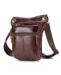 Retro Multi-functional Genuine Leather Shoulder Crossbody Bag Waist Bag Leg Bag For Men