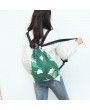 Fresh Print Leaf Canvas Backpack Leisure Handbag