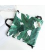 Fresh Print Leaf Canvas Backpack Leisure Handbag