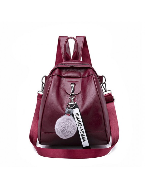 PU Leather Multi-function Student Bag Leisure Travel Backpack For Women