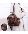 Travel PU Multi-function Backpack Solid Shoulder Bag For Women