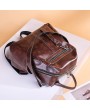 Travel PU Multi-function Backpack Solid Shoulder Bag For Women