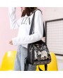 Waterproof Dual-use Elephant Print Multi-function Backpack Nylon Crossbody Bag For Women