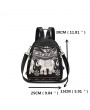 Waterproof Dual-use Elephant Print Multi-function Backpack Nylon Crossbody Bag For Women