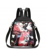 Waterproof Dual-use Elephant Print Multi-function Backpack Nylon Crossbody Bag For Women