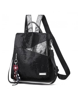 Women Anti-theft Backpack Purse Paillette Oxford Shoulder Bag