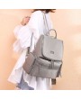 Women Casual School Backpack Solid Oxford Shoulder Bag