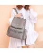 Women Casual School Backpack Solid Oxford Shoulder Bag