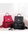 Women Casual School Backpack Solid Oxford Shoulder Bag