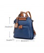 Women Faux Leather Pure Color Backpack Large Capacity Shoulder Bag