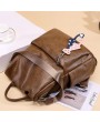 Women PU Soft Leather Multi-function Shoulder Bag Travel Shopping Backpack