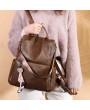 Women PU Soft Leather Multi-function Shoulder Bag Travel Shopping Backpack