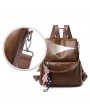 Women PU Soft Leather Multi-function Shoulder Bag Travel Shopping Backpack