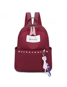 Women Rivet Shoulder Bag Oxford Outdoor Travel Multifunction Backpack