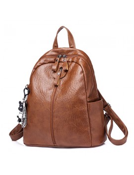 Women Soft Leather Backpack Travel Large Capacity Shoulder Bag