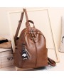 Women Soft Leather Backpack Travel Large Capacity Shoulder Bag