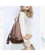 Women Soft Leather Triangle Lock Travel Backpack Designer