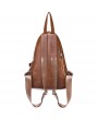 Women Soft Leather Triangle Lock Travel Backpack Designer