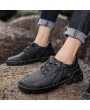 Large Size Low-cut Men's Lace-up Anti-collision Casual Shoes Trend Korean All-match