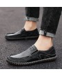 Large Size Men's Casual Leather Shoes Round Toe Non-slip Driving Shoes