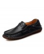 Large Size Men's Casual Leather Shoes Round Toe Non-slip Driving Shoes