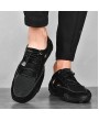 Men Casual Leather Shoes Round Toe Flat Heel Breathable Footwear Outdoor Driving Peas Shoes