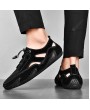 Men Casual Leather Shoes Round Toe Flat Heel Breathable Footwear Outdoor Driving Peas Shoes