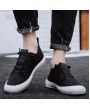 Men Casual Shoes Solid Color Round Toe Shoes with Letter Embroidery