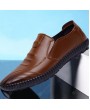 Men PU Leather Casual Footwear Soft Beanie Shoes British Style Lazy Flat Shoes