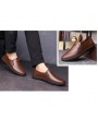 Men PU Leather Casual Footwear Soft Beanie Shoes British Style Lazy Flat Shoes