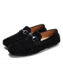 Men's Casual Peas Shoes Two-layer Pigskin Shoes Fashion Casual Leather Shoes