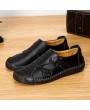 Men's Low-cut Korean British Business Leather Shoes Fashion Simple Casual Driving Shoes