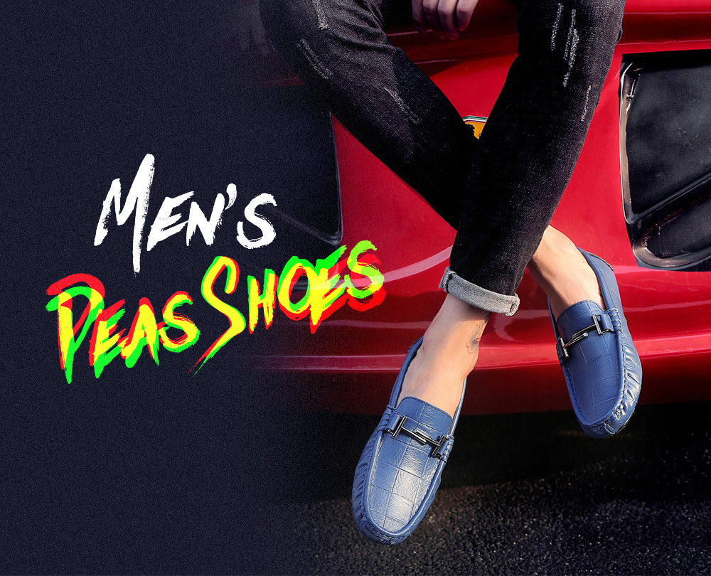 Men's Fashion Leather Soft-soled Casual Peas Shoes