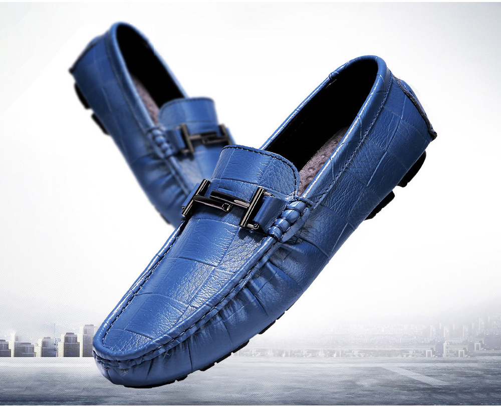 Men's Fashion Leather Soft-soled Casual Peas Shoes