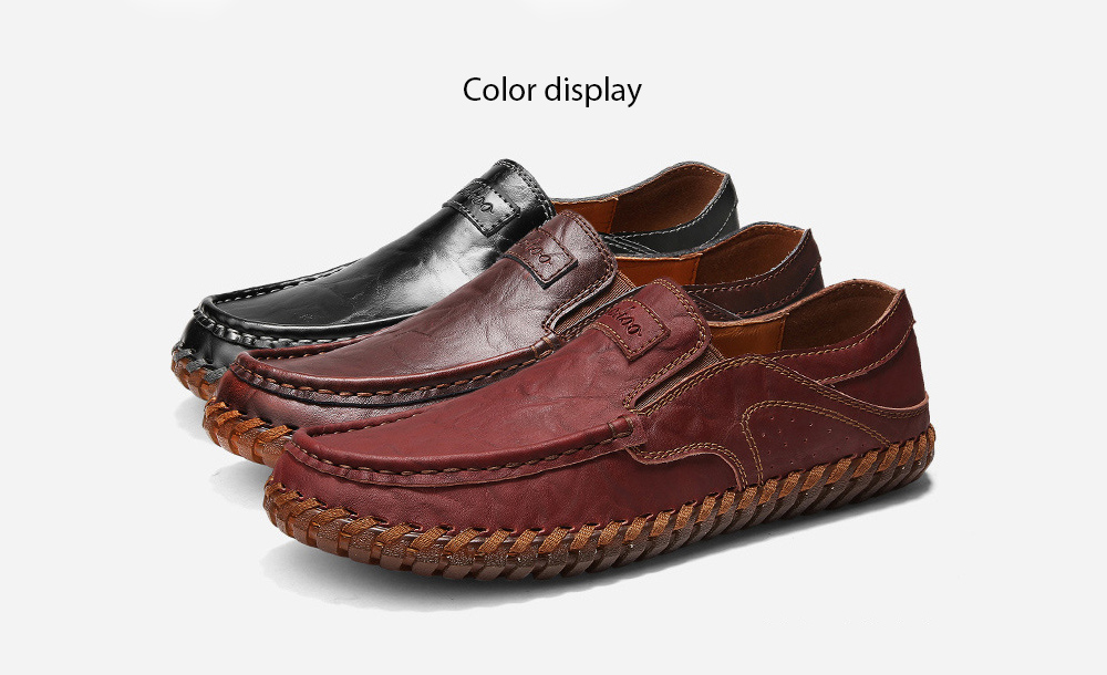 Spring and Autumn Large Size Men's Soft Leather Casual Shoes color